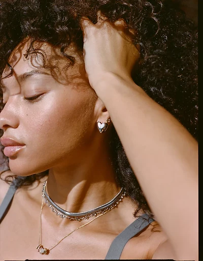 Aerie Bubble Heart Huggie Earrings