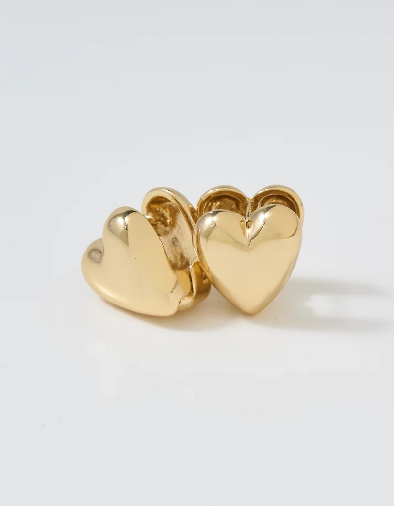 Aerie Bubble Heart Huggie Earrings