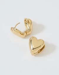 Aerie Bubble Heart Huggie Earrings