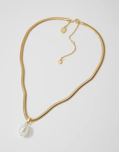 Aerie Omega Chain Pearl Necklace