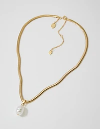 Aerie Omega Chain Pearl Necklace