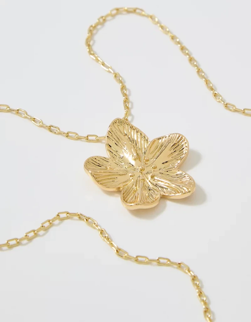 Aerie Sculpted Flower Necklace