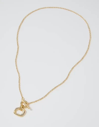 Aerie Organic Double Hoop Necklace