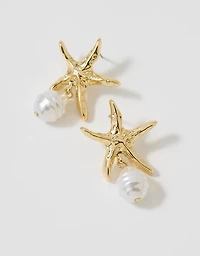 Aerie Starfish Pearl Earrings