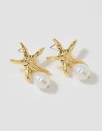 Aerie Starfish Pearl Earrings
