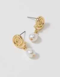 Aerie Swirl Pearl Earrings