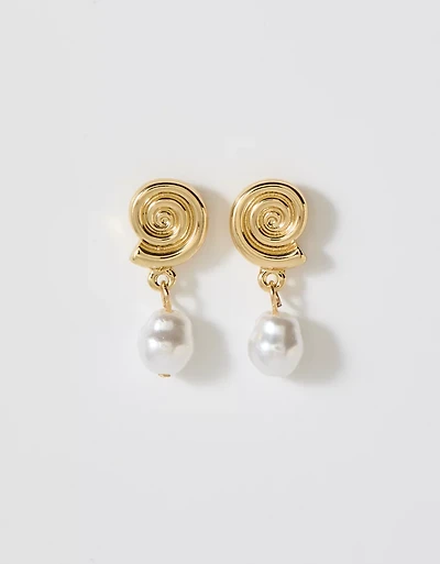 Aerie Swirl Pearl Earrings