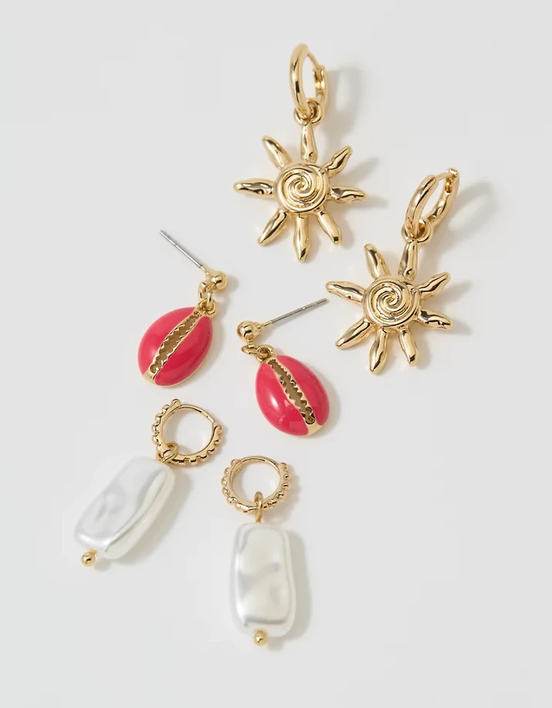 Aerie Beach Treasure Earring 3-Pack