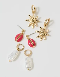 Aerie Beach Treasure Earring 3-Pack