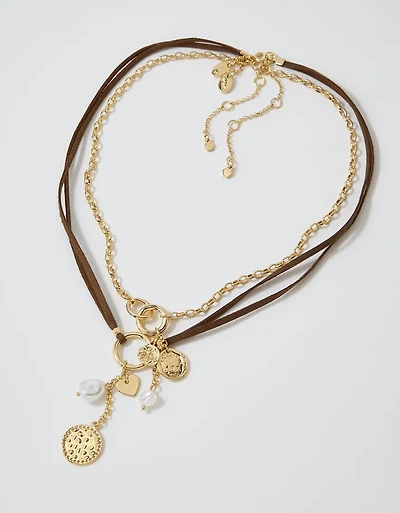 Aerie Suede Festival Charm Necklace Pack