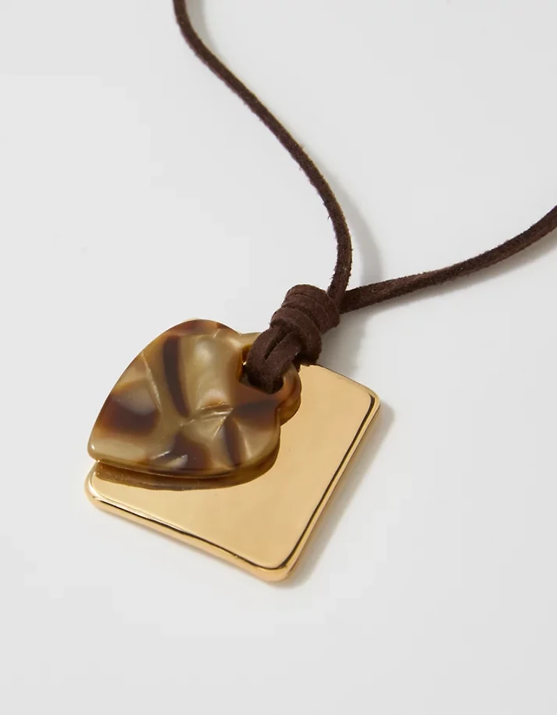 Aerie Suede Charm Necklace
