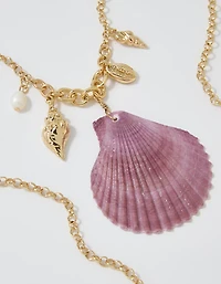 Aerie Long Shell Pendant Necklace