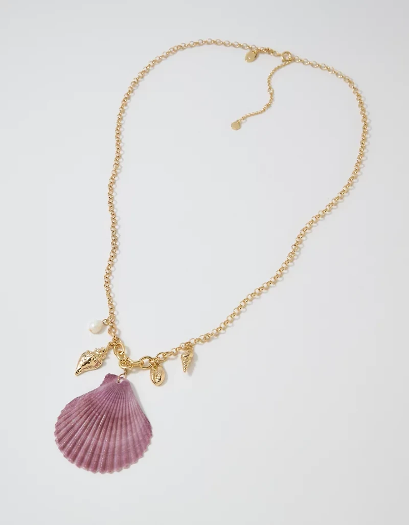 Aerie Long Shell Pendant Necklace
