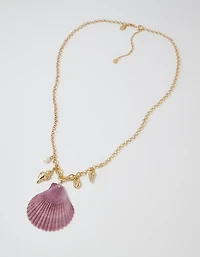 Aerie Long Shell Pendant Necklace