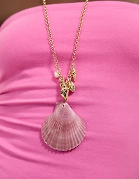 Aerie Long Shell Pendant Necklace