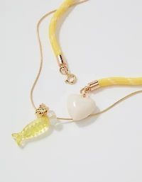 Aerie Chunky Heart Rope Charm Necklace