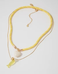 Aerie Chunky Heart Rope Charm Necklace