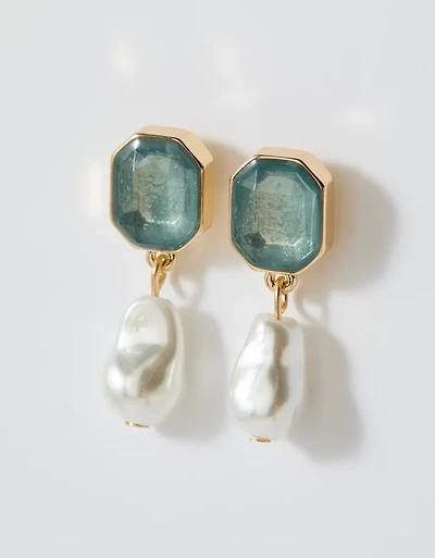 Aerie Gem Pearl Earrings