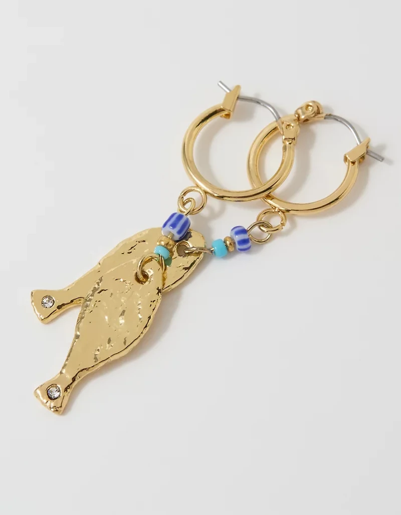 Aerie Hammered Fish Earrings