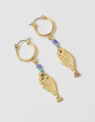 Aerie Hammered Fish Earrings
