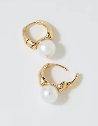 Aerie Pearl Hoop Earrings