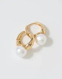 Aerie Pearl Hoop Earrings
