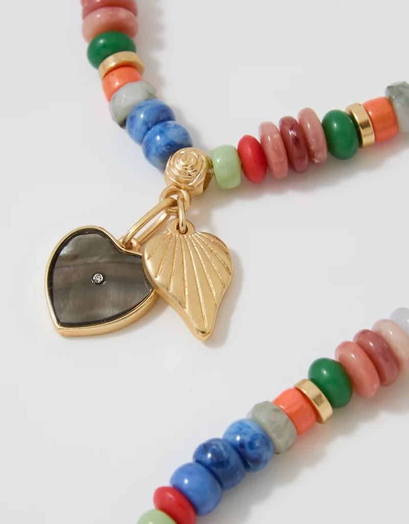 Aerie Chunky Beaded Charm Necklace