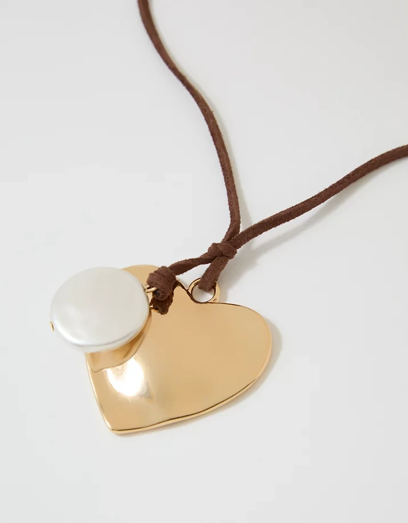 Aerie Suede Long Pendant Necklace
