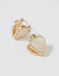 Aerie Resin Heart Huggie Earrings