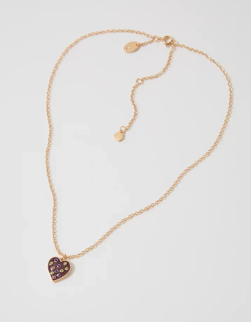 Aerie Enamel Heart Necklace