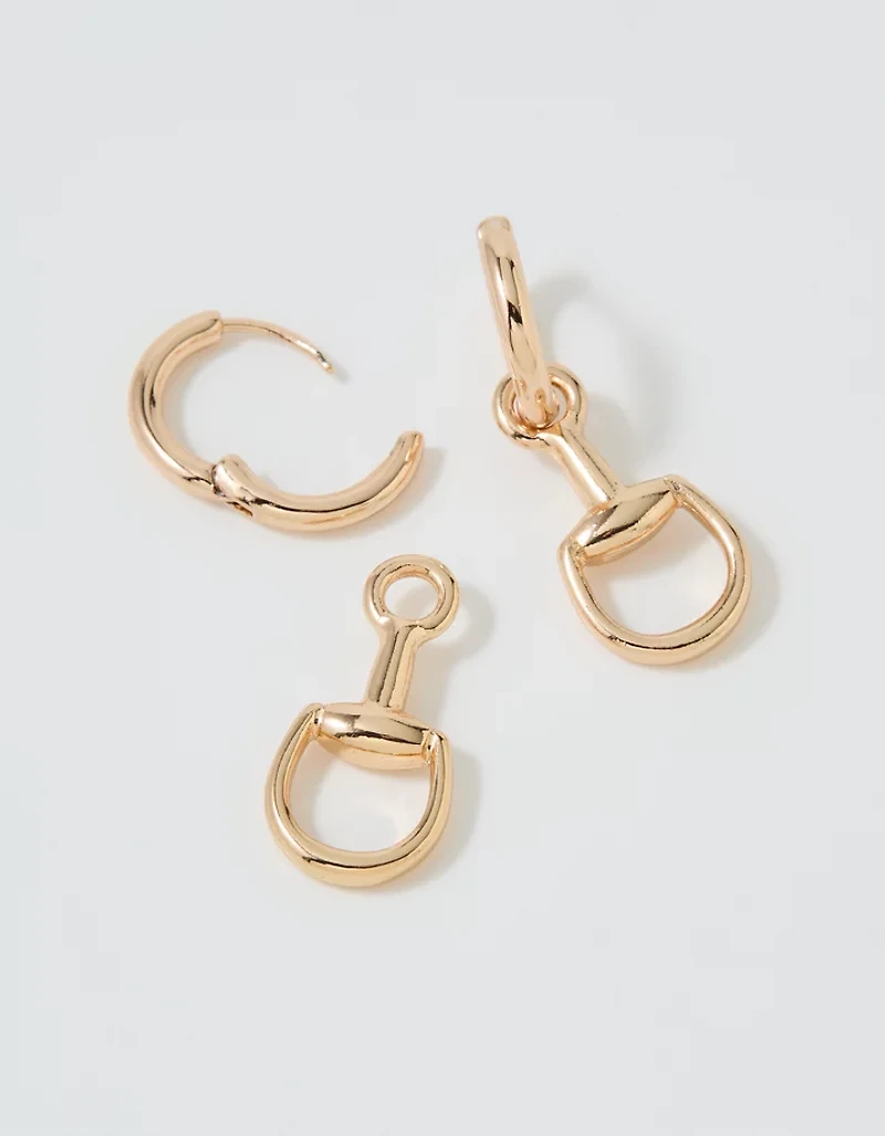 Aerie Horsebit Hoop Earrings