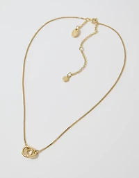 Aerie Mixed Metal Circle Necklace