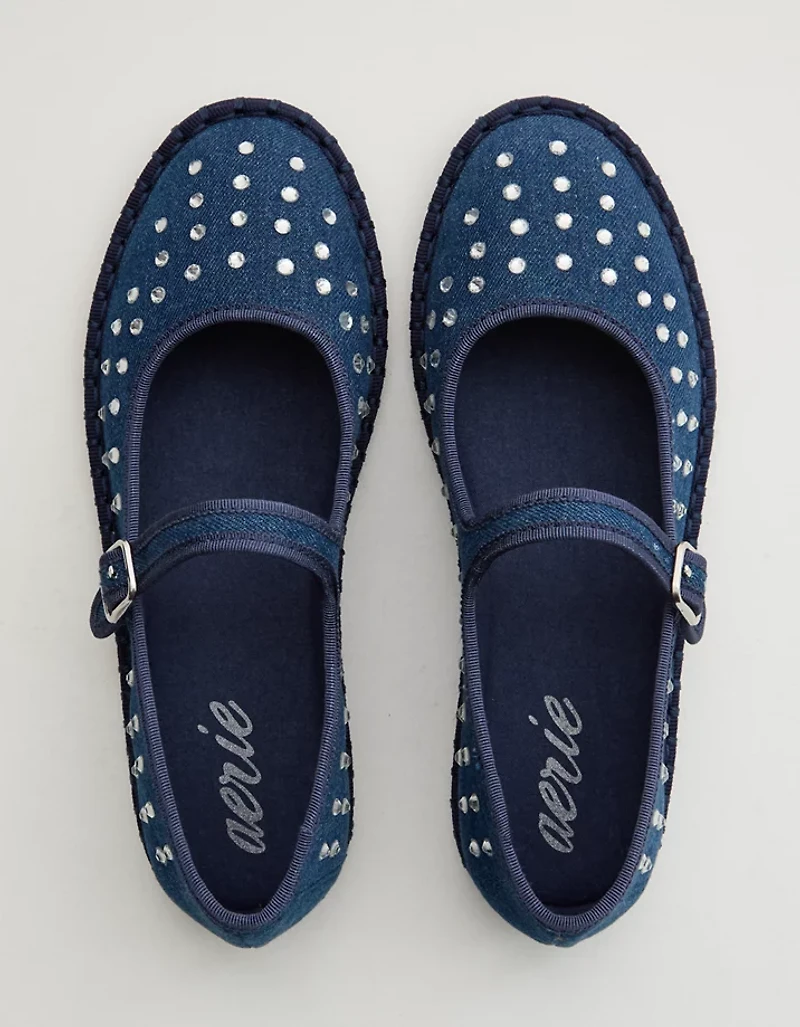 Aerie Denim Espadrille Ballet Flats