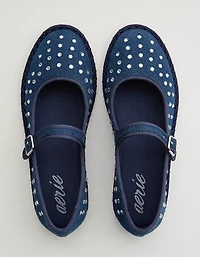 Aerie Denim Espadrille Ballet Flats
