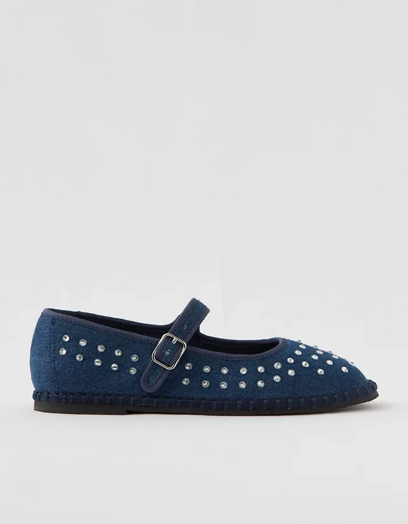 Aerie Denim Espadrille Ballet Flats