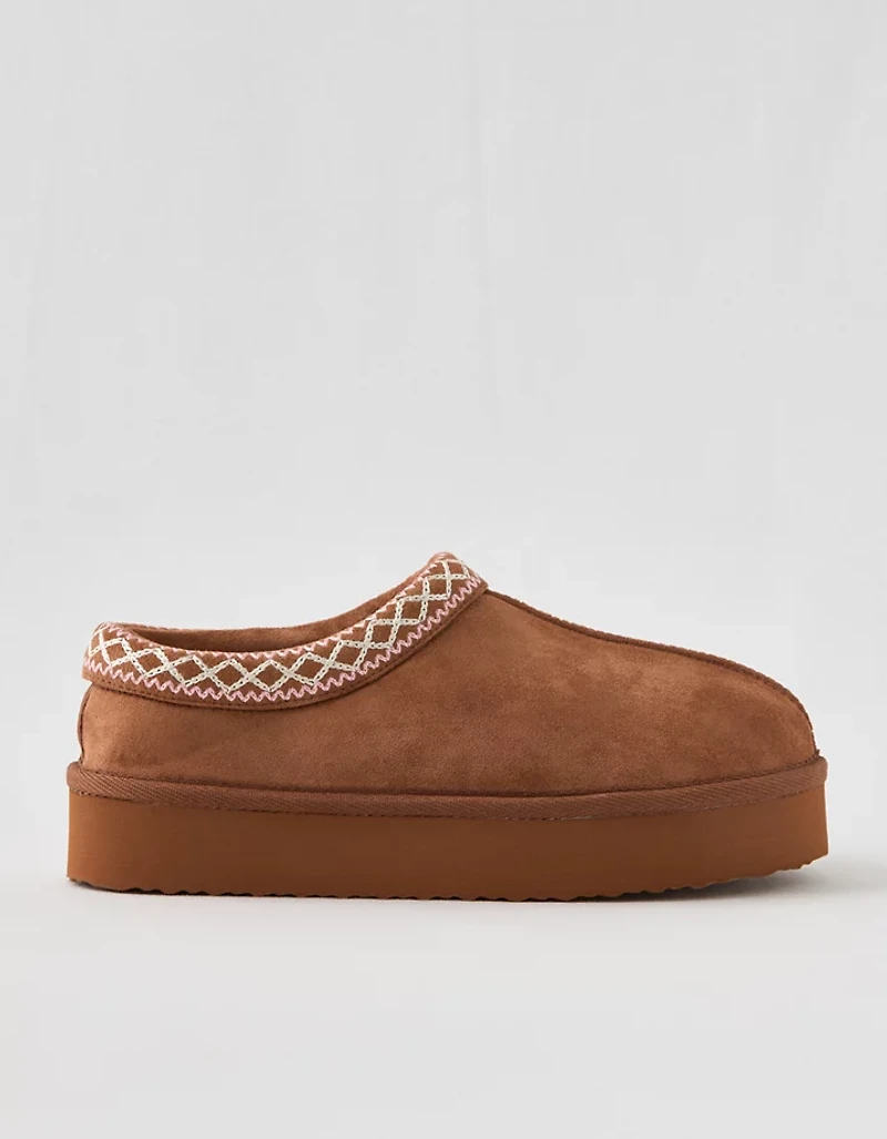Aerie Embroidered Scuff Slippers