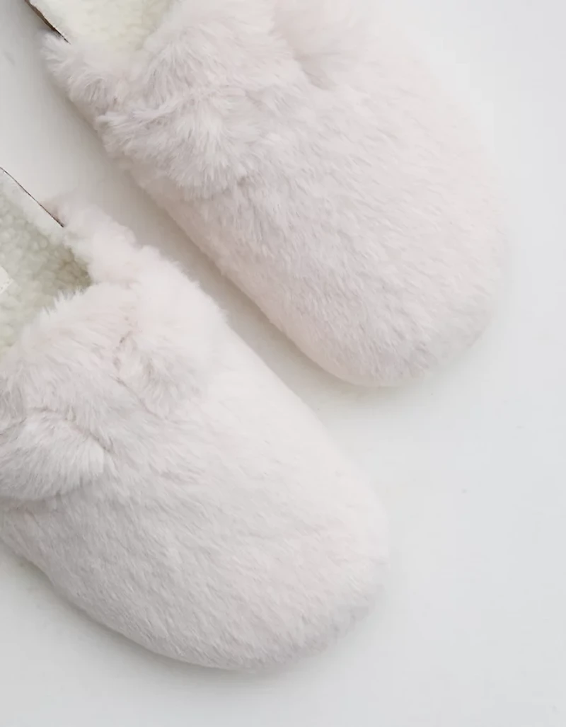 Aerie Faux Fur Cork Bottom Slides