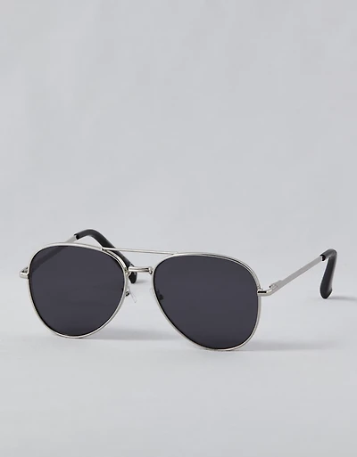 Lunettes de soleil argentées classiques AE