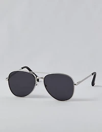 Lunettes de soleil argentées classiques AE