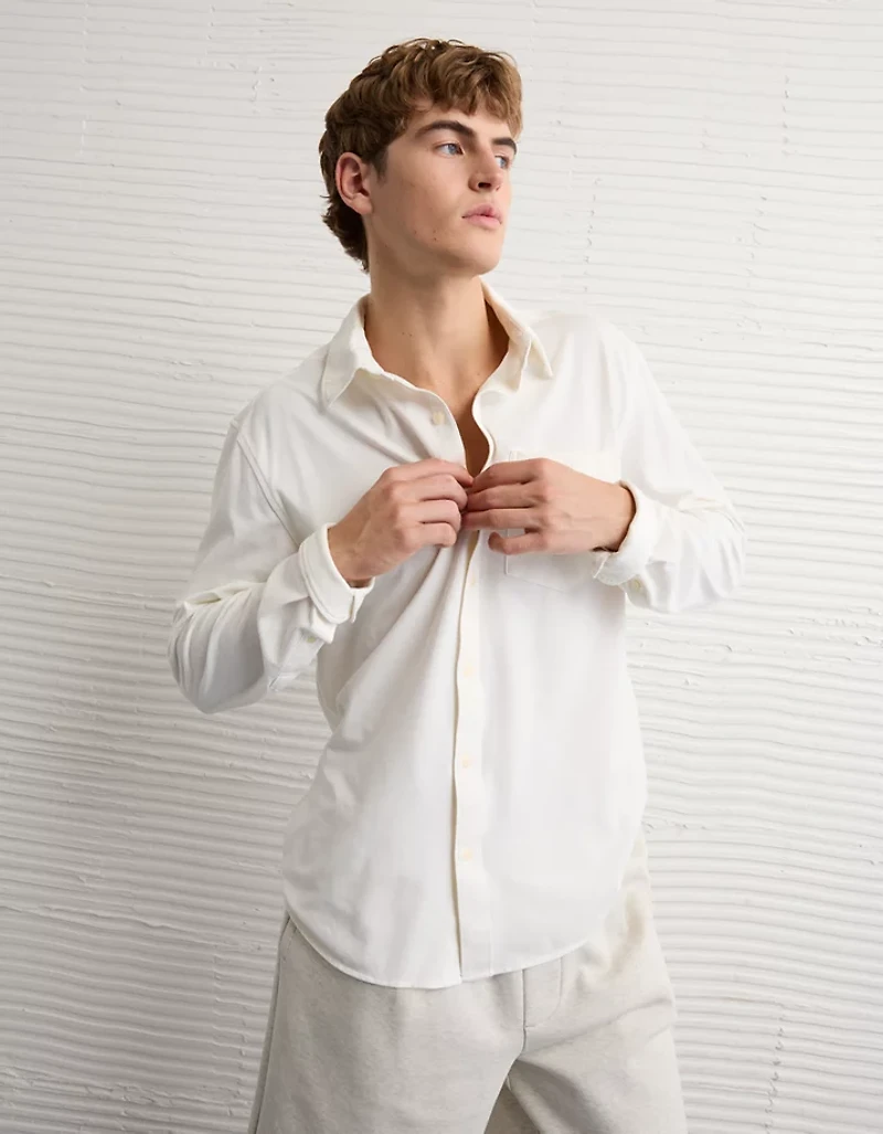 Chemise oxford en piqué extensible AE