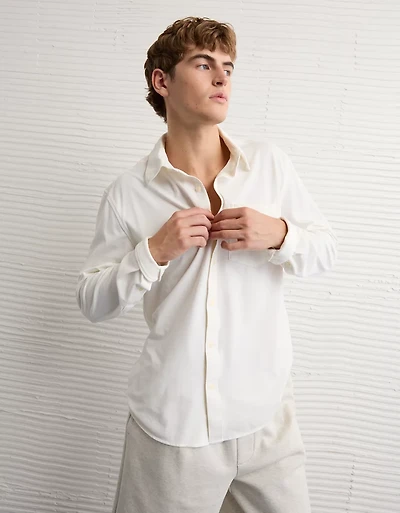 Chemise oxford en piqué extensible AE