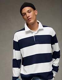 AE Long Sleeve Boxy Rugby Polo Shirt