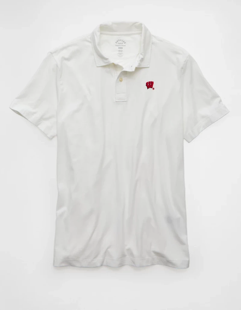 AE 24/7 Wisconsin Badgers Graphic Club Polo Shirt