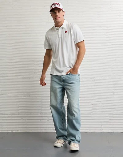 AE 24/7 Wisconsin Badgers Graphic Club Polo Shirt