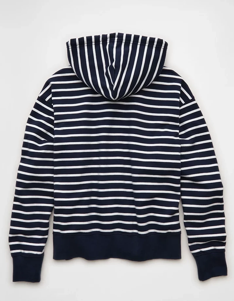AE Laidback Luxe Striped Full-Zip Hoodie