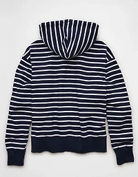 AE Laidback Luxe Striped Full-Zip Hoodie