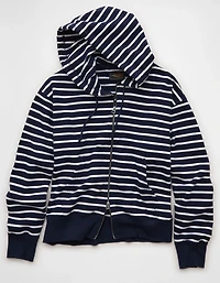 AE Laidback Luxe Striped Full-Zip Hoodie