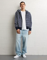 AE Laidback Luxe Striped Full-Zip Hoodie