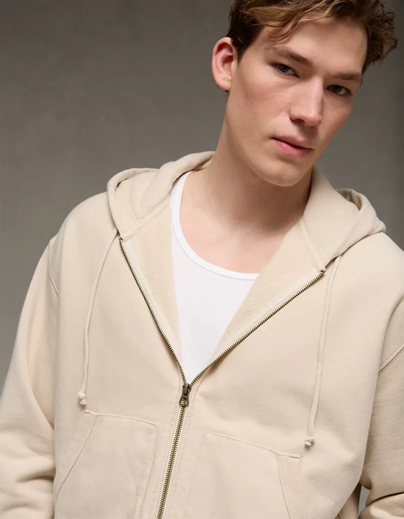 Chandail à capuchon Laidback Luxe avec glissière pleine longueur AE