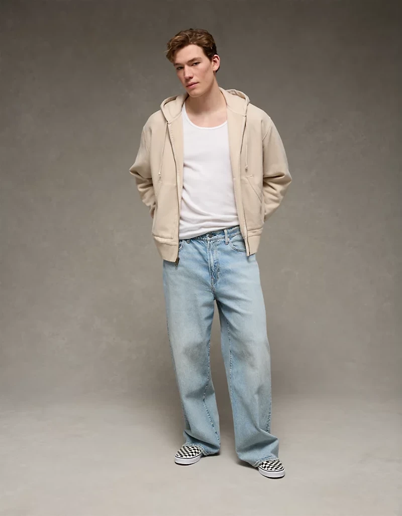 Chandail à capuchon Laidback Luxe avec glissière pleine longueur AE